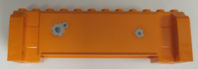 Lego Crane Section 4 x 12 x 3 with 8 Pin Holes with 3 Bullet Holes Pattern (Stickers) - Set 7709