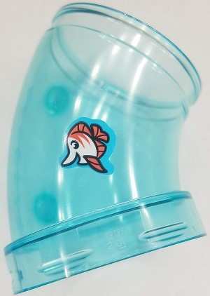 Lego Cylinder Tube, Curved 45 degrees with Fish with Coral Fins Pattern (Sticker) - Set 41430