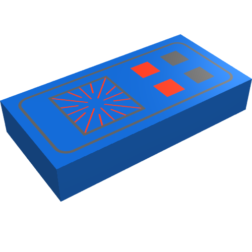 Lego Tile 1 x 2 with Space Computer Print / Blue