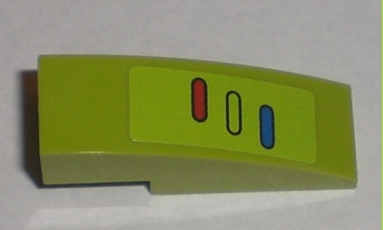 Lego Slope, Curved 3 x 1 with Red, Lime and Blue Ovals Pattern (Sticker) - Set 7592