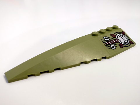 Lego Wedge 12 x 3 Left with Armor, Hatch and Vents Pattern (Sticker) - Set 70164