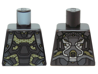 Lego Torso Ant-Man Silver Armor and Yellow Honeycomb Pattern / Pearl Dark Gray