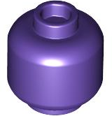 Lego Minifigure, Head (Plain) / Dark Purple