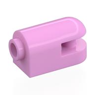 Lego Brick Round, Curved 1 x 2 with Side Stud, Bar / Bright Pink