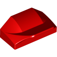 Lego Brick Wedged, Curved 1 x 2 x 2/3 No Studs, Wing End / Red