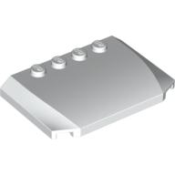 Lego Brick Wedged, Curved Triple 4 x 6 x 2/3 with 4 Studs / White