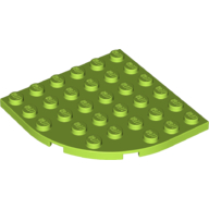 Lego Plate Round Corner 6 x 6 / Lime
