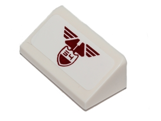 Lego Slope 30 1 x 2 x 2/3 with Dark Red Wings and '54' Pattern (Sticker) - Set 75048 / White