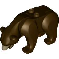 Lego Animal, Bear with 2 Studs on Back and Dark Tan Muzzle Print / Dark Brown
