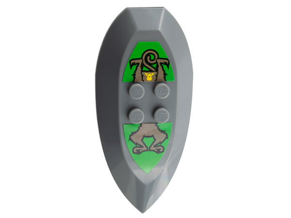 Lego Large Figure Shield, Rascus (Nestlé Promotional) with Monkey Pattern (Stickers) - Set 4941 / Dark Bluish Gray