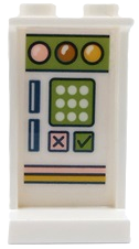 Lego Panel 1 x 2 x 3 with Side Supports - Hollow Studs with Control Panel with Lime Keypad, Lights, Check Mark and Cross Pattern (Sticker) - Set 41426