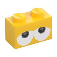 Lego Brick 1 x 2 with Drooping Eyes (Yoshi) Print