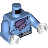 Lego Torso Jacket, Lavender Scarf, Grey Belt Print, Medium Blue Arms, White Hands / Medium Blue