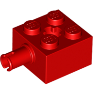 Lego Brick Special 2 x 2 with Pin and Axle Hole / Red