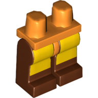 Lego Hips and Reddish Brown Legs with Avatar Yellow Rectangles Print [3828 / 3829] / Orange