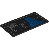 Lego Plate Special 6 x 12 with Studs on 3 Edges with 'STAR WARS Chewbacca', Stats Print