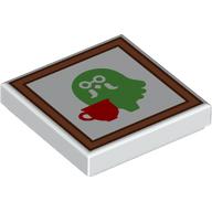 Lego Tile 2 x 2 with Painting, Green Ghost, Red Mug Print
