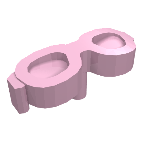 Lego Headwear Accessory Glasses, Oval Shaped with Pin / Bright Pink