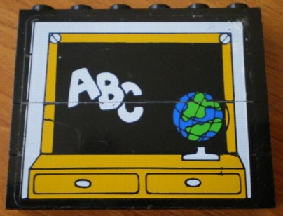 Lego Stickered Assembly 6 x 1 x 4 with Classroom Blackboard and ABC Pattern (Sticker) - Set 3645