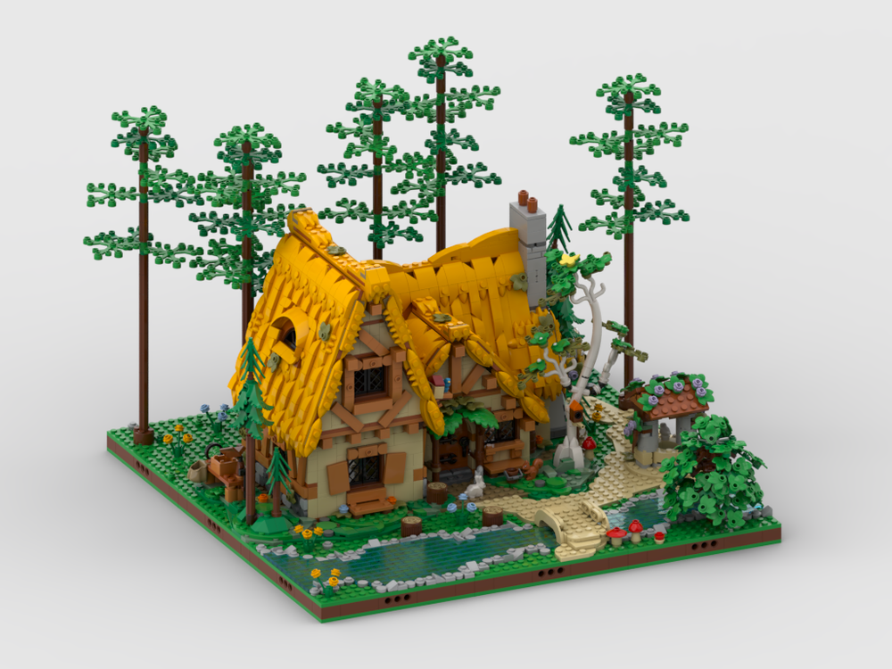 Lego 48X48 Display for set 43242 Snow White and the Seven Dwarfs' Cottage
