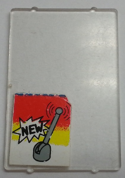 Lego Glass for Window 1 x 4 x 5 with Light Gray Lever and Base and Black 'NEW' Pattern (Sticker) - Set 6378 / Trans-Clear