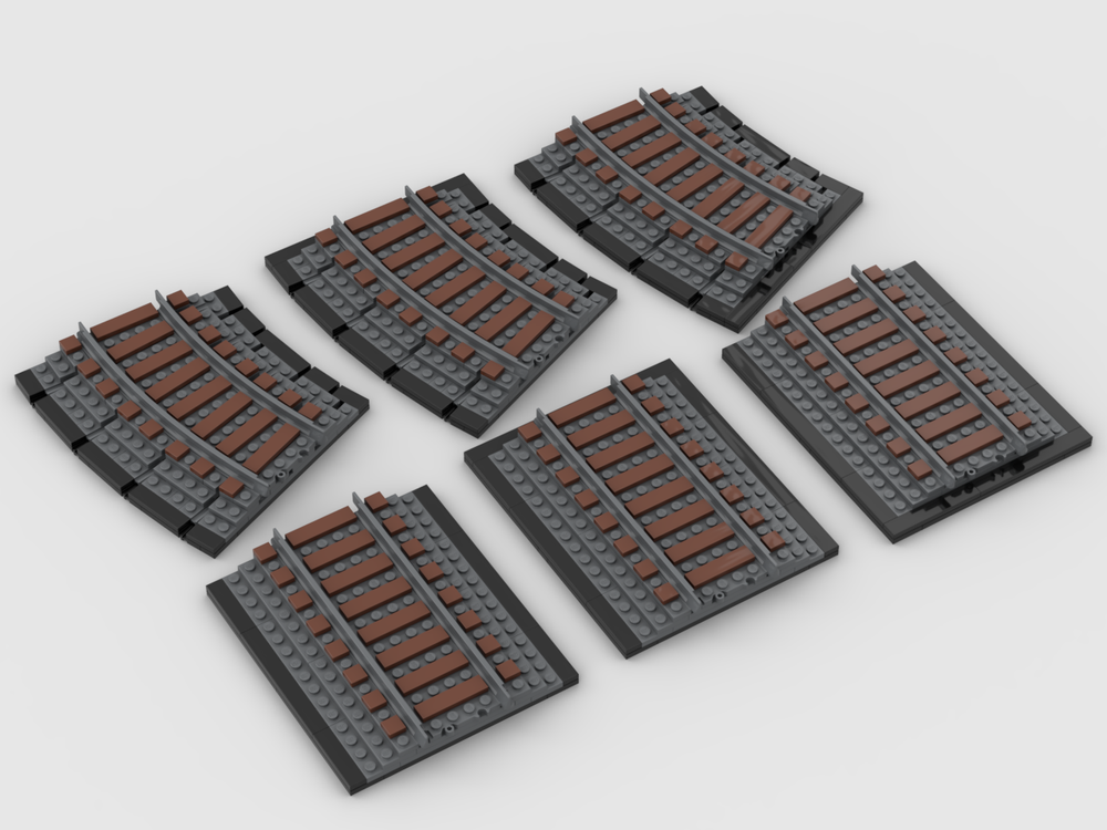 Lego Railway Track Stand (With alternate curve pieces and curved ends)