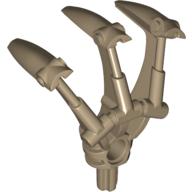 Lego Large Figure Weapon, Claw, Triple, with Axle / Dark Tan