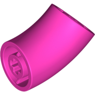 Lego Brick Round 2 x 2 D. Tube with 45° Elbow and Axle Holes (Crossholes) at Each End [SHORT] / Dark Pink