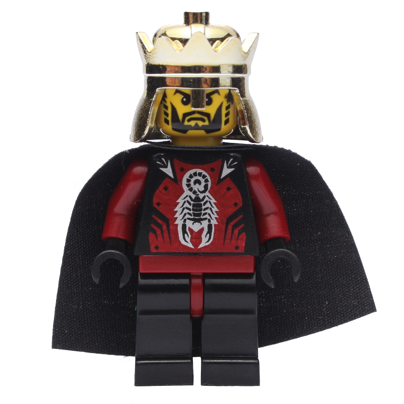 Lego King, Dark Red Armor, Black Cape, Gold Crown