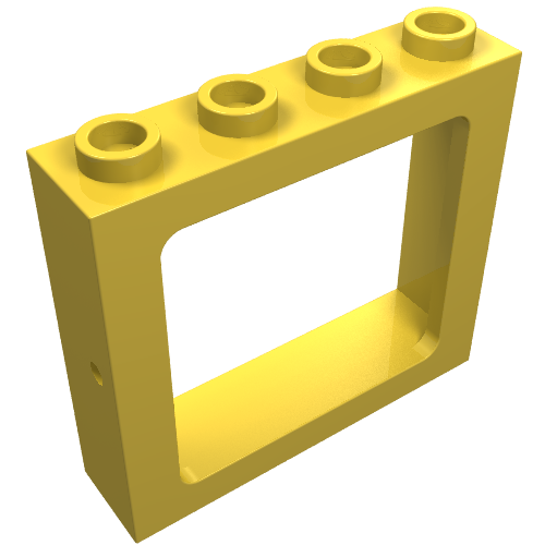 Lego Window 1 x 4 x 3 Train with All Studs Hollow / Yellow