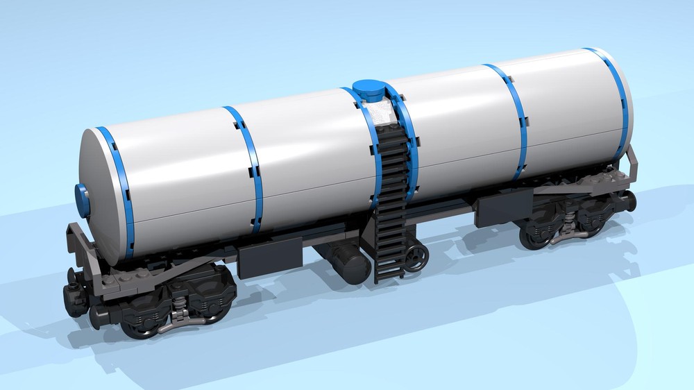 Lego 8-Wheel Tanker Wagon (long, light gray)