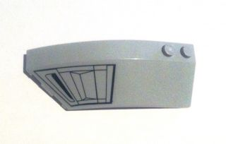 Lego Wedge 8 x 3 x 2 Open Left with Air Intake Pattern (Sticker) - Set 6869 / Light Bluish Gray