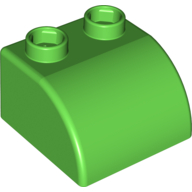 Lego Quatro Brick 2 x 2 with Curve / Bright Green