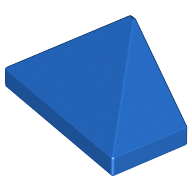 Lego Brick Sloped 45° 2 x 1 Triple with Ovoid Bottom Pin / Blue
