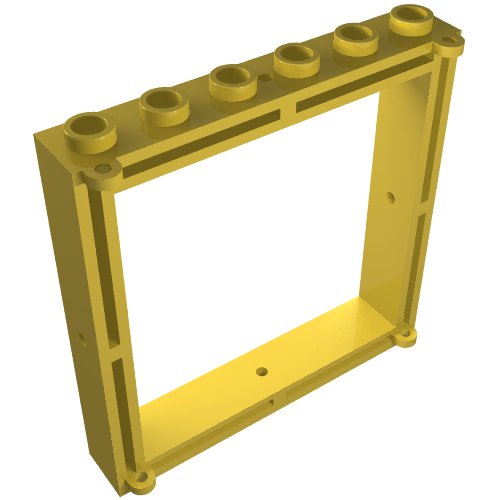 Lego Window 1 x 6 x 5 / Yellow