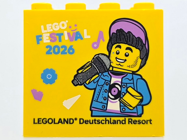 Lego Brick 2 x 4 x 3 with LEGO FESTIVAL 2026 LEGOLAND Deutschland Resort Pattern