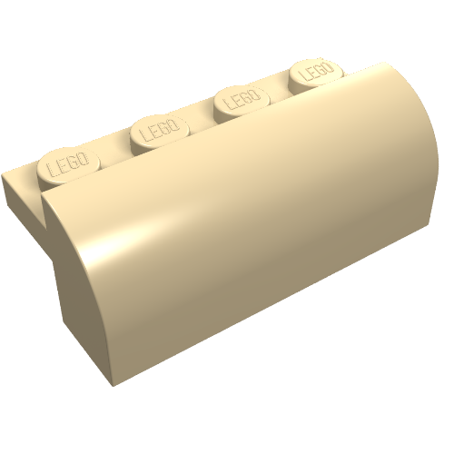 Lego Brick Curved 2 x 4 x 1 1/3 / Tan