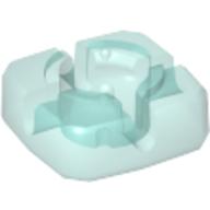 Lego Clikits Icon, Square 2 x 2 Small, with Hole [Frosted] / Trans-Light Blue