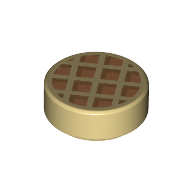 Lego Tile Round 1 x 1 with Waffle, Dark Orange Edges print