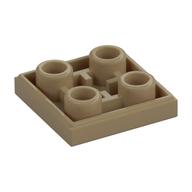 Lego Tile Special 2 x 2 Inverted / Dark Tan