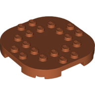 Lego Plate Round Corners 6 x 6 x 2/3 Circle with Reduced Knobs / Dark Orange