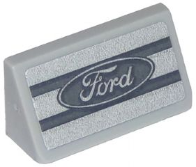 Lego Slope 30 1 x 2 x 2/3 with Ford Logo Engine Valve Cover Pattern (Sticker) - Set 75875 / Light Bluish Gray