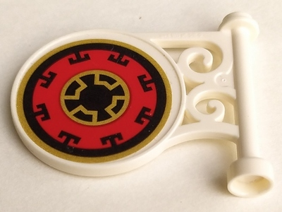 Lego Road Sign Round on Pole with Flat Top Attachment with Ninjago Pattern Model Left Side (Sticker) - Set 70643