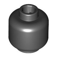 Lego Minifig Head [Plain] [Hollow Stud] / Black