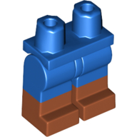 Lego Hips with Blue Legs and Dark Orange Boots Pattern / Blue