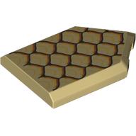 Lego Tile Special 2 x 3 Pentagonal with Dragon Scales Print / Tan