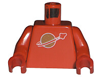 Lego Torso with Classic Space Logo Pattern / Red Arms / Red Hands