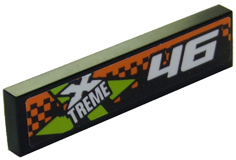 Lego Tile 1 x 4 with '46' and Xtreme Logo Pattern Model Right Side (Sticker) - Set 60146