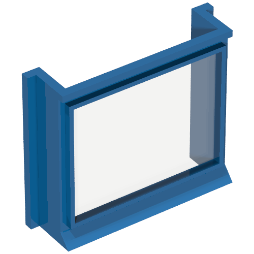 Lego Window 1 x 4 x 3 with Glass for Slotted Bricks / Blue