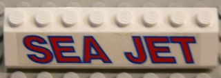Lego Slope 45 2 x 8 with 'SEA JET' Pattern Model Left Side (Sticker) - Set 5521